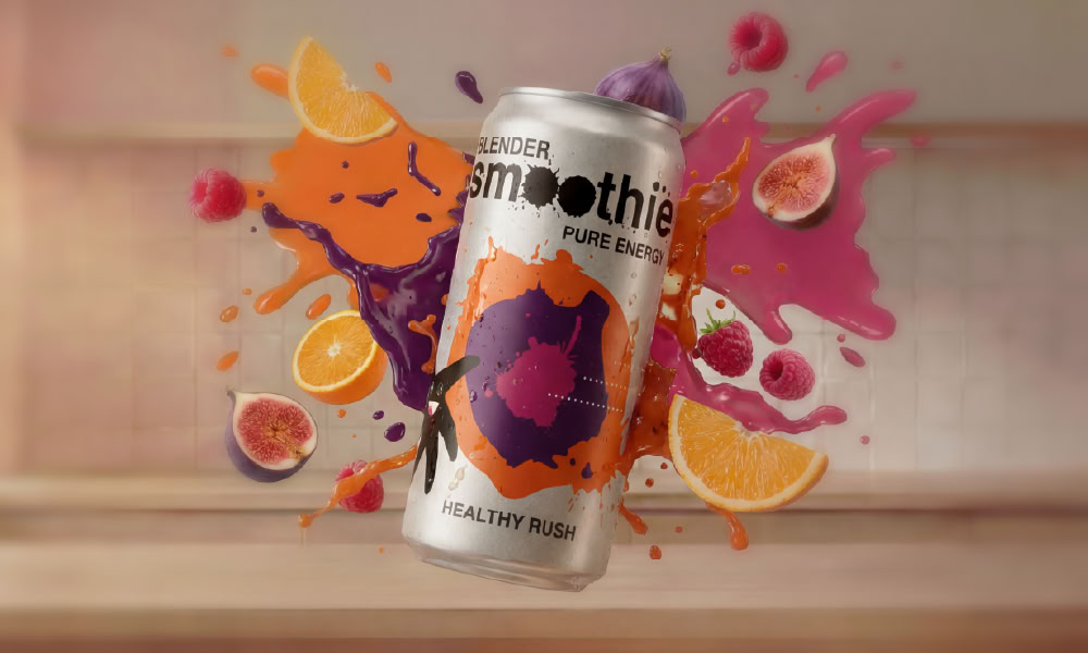 Animation d'une publicit&eacute; pour des smoothies r&eacute;alis&eacute;e gr&acirc;ce &agrave; l'intelligence artificielle.